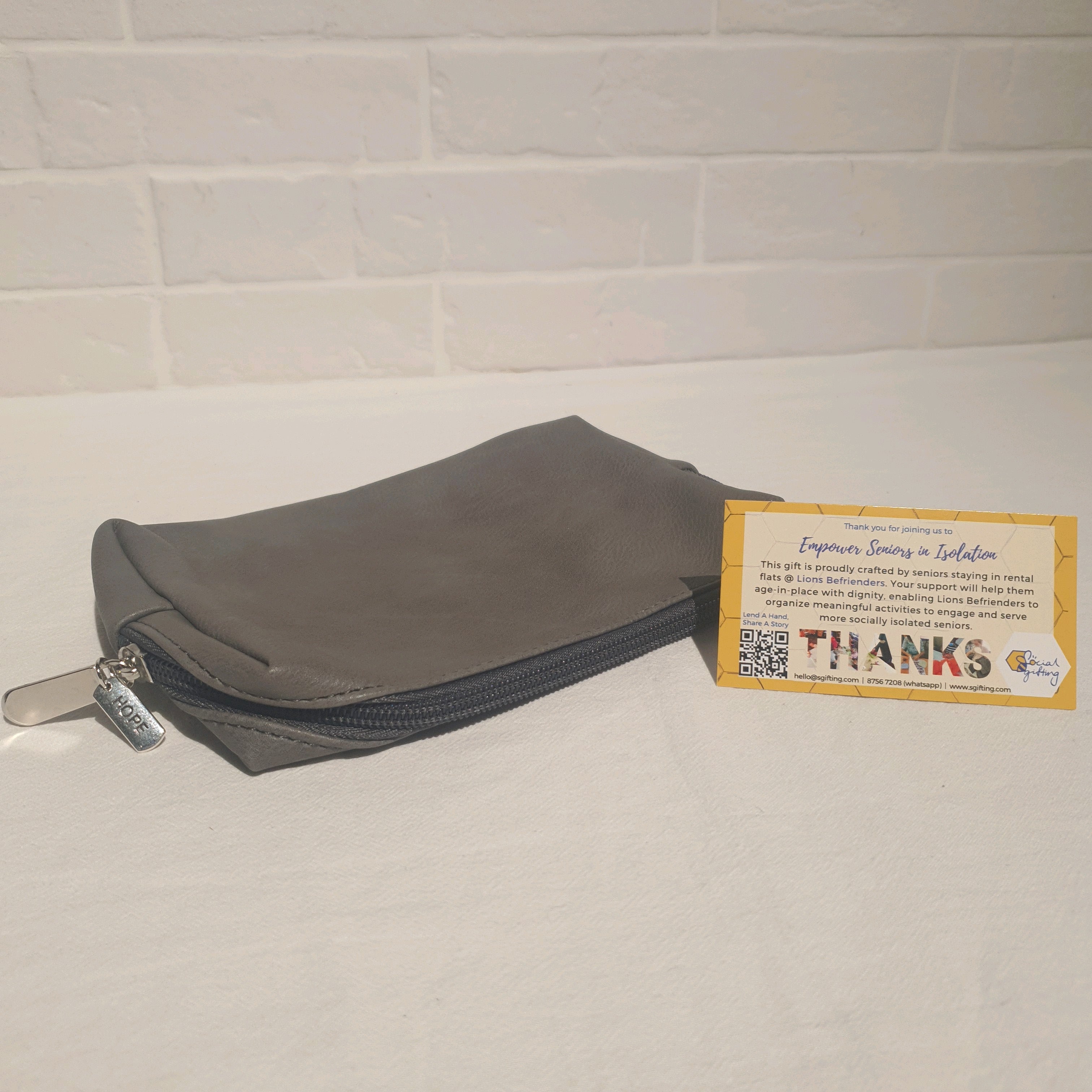 PU leather multipurpose pouch with motivational charm