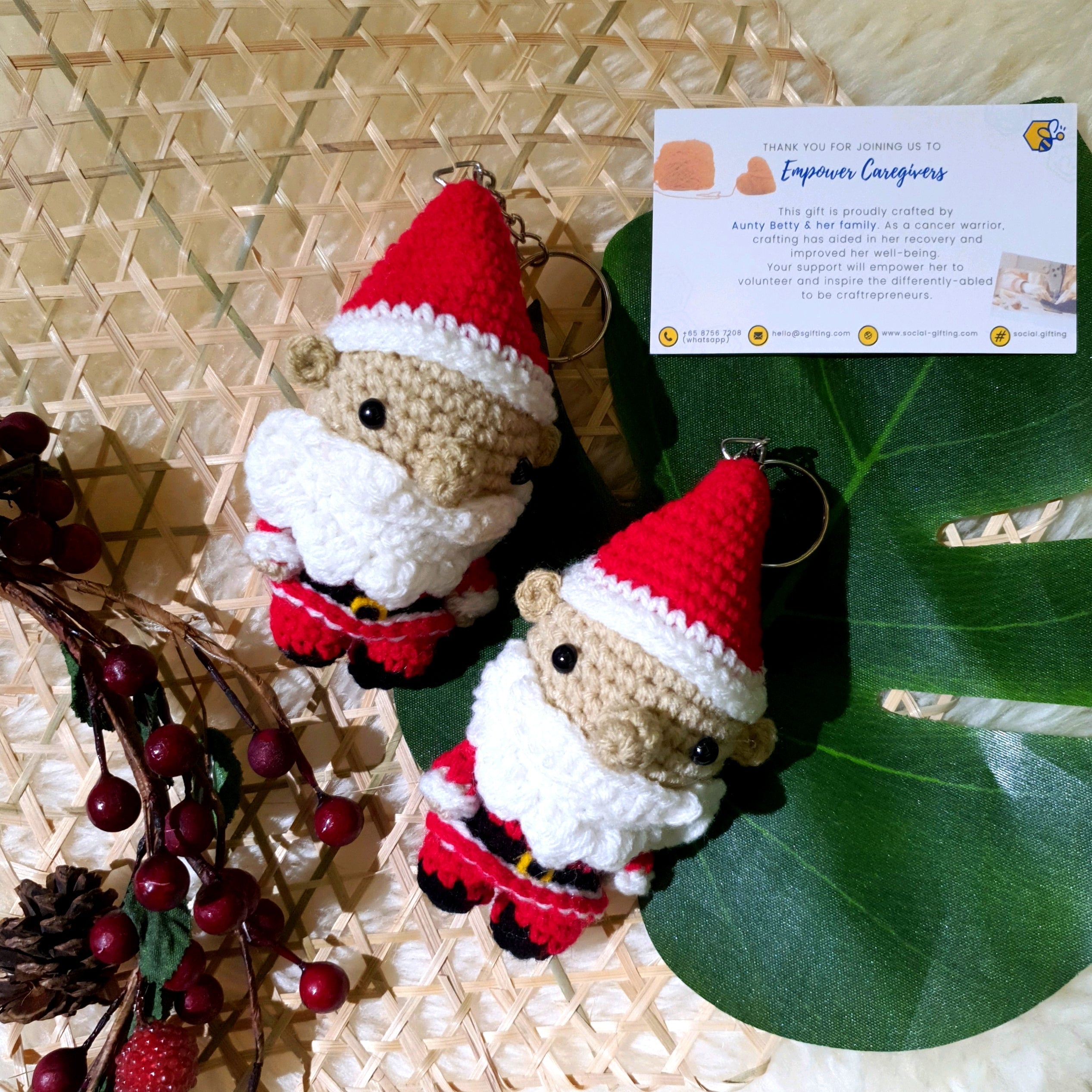 Hand Crocheted Christmas Key Ring