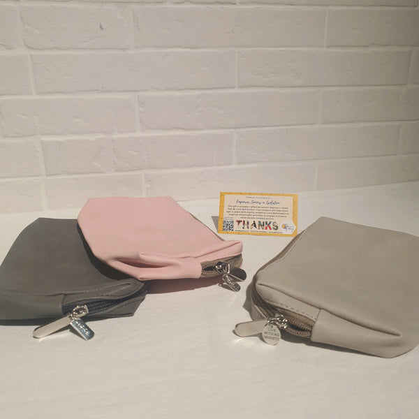 PU Leather Multipurpose Pouch With Motivational Charm