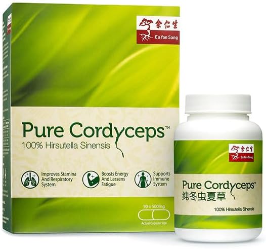 Eu Yan Sang Pure Cordyceps (90 capsules) x500mg capsules/bottle 纯冬虫夏草 (90 胶囊）