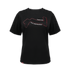 Track Logo Rhinestones Black Boxy Tee Women