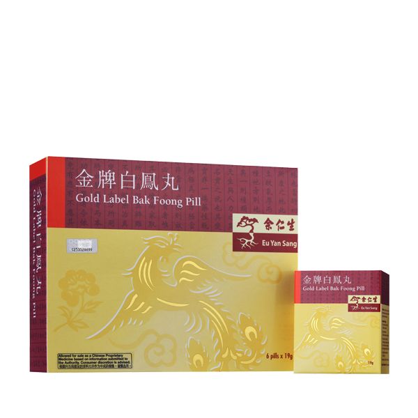 Eu Yan Sang Gold Label Bak Foong Pill (Large Pills) 6 pills x 19g /box 金牌白凤丸（大粒装）
