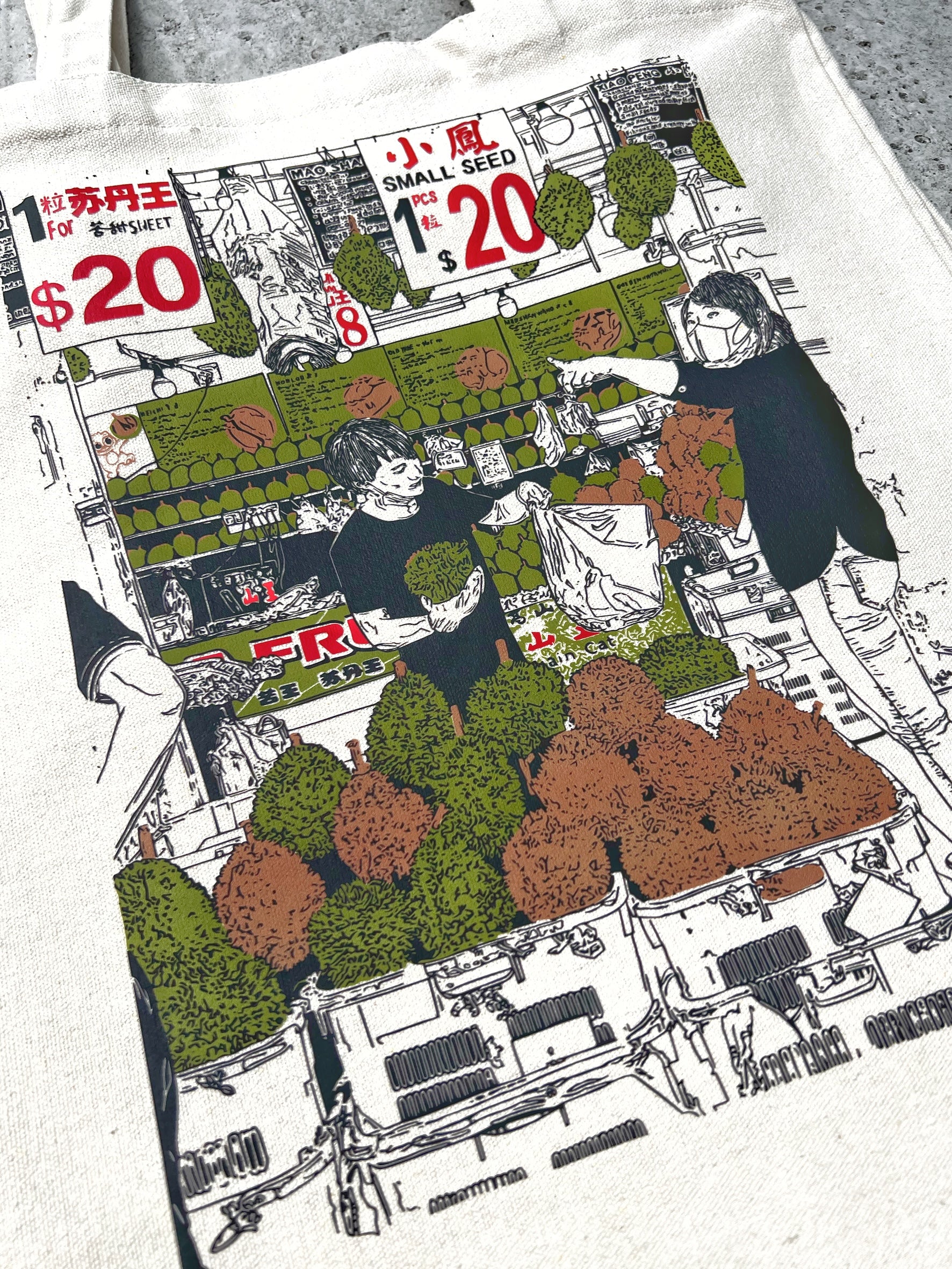 King Fruits Durian tote bag